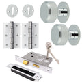 Temara Polished Chrome Mortice Door Knob Kit - 80mm Sashlock