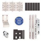 Fire Door Kit - Service Door - Heavy Duty - Satin Stainless Steel - tradefit - 1