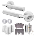 Mode-Grip Polished Chrome Lever on Rose Fire Door Handle Pack - 3 Lever Lock - FD30/60