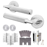 Mode - Grip Polished Chrome Lever on Rose Fire Door Handle Pack - 3 Lever Lock - FD30/60 - tradefit - 1
