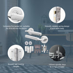 Mode - Grip Polished Chrome Lever on Rose Fire Door Handle Pack - 3 Lever Lock - FD30/60 - tradefit - 3