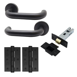 Black Return to Door Handle on Rose Pack - Latch - tradefit