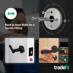 Moreno Matt Black Lever on Rose Door Handle Kit - Medium Duty FD30/60 - 80mm Euro Sashlock and Double Cylinder - Master Keyed - tradefit - 4