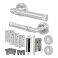 Santana Satin Nickel Lever on Rose Door Handle Kit - Medium Duty FD30/60 - 80mm Sashlock