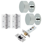 Nador Polished Chrome Mortice Door Knob Kit - 76mm Latch - tradefit - 1