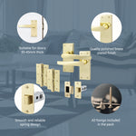 Straight Pattern Polished Brass Door Handle Pack - 76mm Latch - tradefit - 4