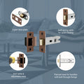 3 inch/76mm Tubular Latch Bolt Through - 57mm Backset - Bronze - tradefit