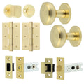 Martil Satin Brass Mortice Door Knob Kit - 76mm Bathroom Deadbolt