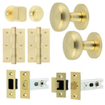 Martil Satin Brass Mortice Door Knob Kit - 76mm Bathroom Deadbolt - tradefit - 1