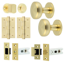 Martil Satin Brass Mortice Door Knob Kit - 76mm Bathroom Deadbolt - tradefit