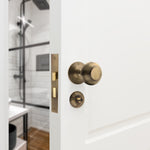 Beehive Antique Brass Mortice Door Knob Kit - 80mm Bathroom Lock - tradefit - 5