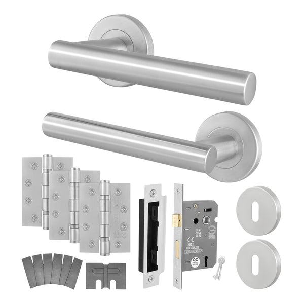Vigo Stainless Steel Lever on Rose Door Handle Kit - Medium Duty FD30/60 - 80mm Sashlock - Featured Image