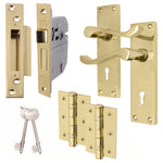 Victorian Scroll Polished Brass Lever Door Handle Pack - BS3621 5 Lever Lock - tradefit - 1