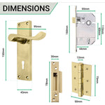 Victorian Scroll Polished Brass Lever Door Handle Pack - BS3621 5 Lever Lock - tradefit - 4