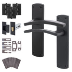 Euroda - Plus Black Fire Door Handle Pack - Latch - tradefit - 1