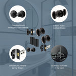 Tudor Black Iron Oval Mortice/Rim Door Knob Kit - 76mm Bathroom Deadbolt & Latch - 76mm Hinges - tradefit - 4