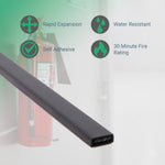 Intumescent Fire Door Seal Strip - Fire Only - 20x4x2100mm - Black - Trade Pack of 150 - tradefit - 2