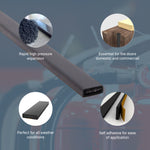 Intumescent Seal Strip - Fire Only - 15x4x2100mm - Black - Pack of 50 - tradefit - 6