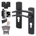 Euroda-Plus Black Fire Door Handle Pack - Euro Lock & Double Cylinder - FD30/60