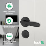 Sassari Matt Black Lever on Rose Door Handle Kit - 80mm Euro Sashlock and Thumbturn Cylinder - Master Keyed - tradefit - 4