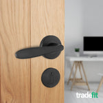 Sassari Matt Black Lever on Rose Door Handle Kit - 80mm Euro Sashlock and Double Cylinder - Keyed Alike - tradefit - 6