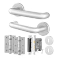 Return to Door Lever on Rose Aluminium Door Handle Kit - Medium Duty - 64mm Sashlock