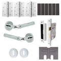 Santana Polished Chrome Lever on Rose Door Handle Kit - Medium Duty FD30/60 - 80mm Sashlock