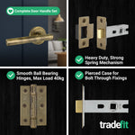 Olbia Antique Brass Lever on Rose Door Handle Pack - 64mm Latch - 9