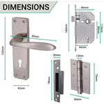 Sassari Satin Nickel Lever Door Handle Pack - BS3621 5 Lever Sashlock - tradefit - 4