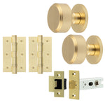 Temara Satin Brass Mortice Door Knob Kit - 76mm Latch - tradefit - 1