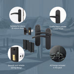 Nola Black Door Handle Pack - 76mm Latch - tradefit - 4