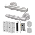Flores Satin Nickel Lever on Rose Door Handle Kit - Sashlock
