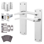 Euroda - Plus Polished Chrome Fire Door Handle Pack - Latch - FD30/60 - tradefit - 1