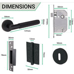 Dinis Knurled Matt Black Lever on Rose Door Handle Pack - BS3621 5 Lever Sashlock - tradefit - 5