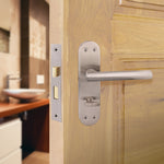 Mortice Fire Rated Bathroom Lock - 64mm Case Size - 44mm Backset - Satin Nickel - tradefit - 7