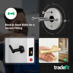 Santana Satin Brass Lever on Rose Door Handle Kit - 64mm Bathroom Lock - tradefit - 3