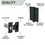 Black Iron Lever Door Handles on Backplate Traditional Canterbury Pattern Latch Pack - 155x52mm - 66mm Latch x 76mm Hinges - Black Antique Iron - tradefit - 5