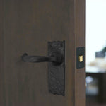 Black Iron Lever Door Handles on Backplate Traditional Canterbury Pattern Latch Pack - 155x52mm - 66mm Latch x 76mm Hinges - Black Antique Iron - tradefit - 6