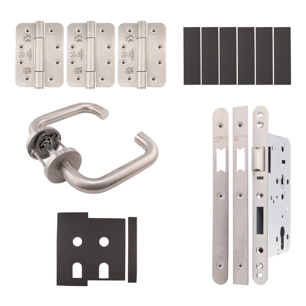 Fire Door Kit - Latch Kit - Severe Duty - Satin Stainless Steel - tradefit - Featured Image