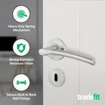 Bosa Duo Style Polished Chrome/Satin Nickel Lever on Rose Door Handle Pack - 80mm Sashlock - tradefit - 4