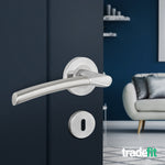 Bosa Duo Style Polished Chrome/Satin Nickel Lever on Rose Door Handle Pack - 80mm Sashlock - tradefit - 6