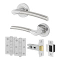 Bosa Duo Style Polished Chrome/Satin Nickel Lever on Rose Door Handle Pack - 64mm Latch