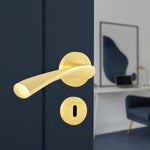 Nola Satin Brass Lever on Rose Door Handle Kit - Standard Duty FD30/60 - 80mm Sashlock - tradefit - 7