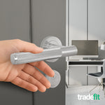 Dumont Satin Nickel Lever on Rose Door Handle Kit - Medium Duty FD30/60 - 80mm Euro Sashlock and Thumbturn Cylinder - Keyed Alike - tradefit - 6