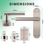 Olbia Satin Nickel Door Handle Pack - 76mm Latch - tradefit - 3