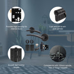 Euroda - Plus Black Lever on Rose Door Handle Pack - 3 Lever Lock & Thumbturn Cylinder - tradefit - 3