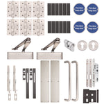 Fire Door Kit - Corridor Locking Double Door Keyed Differ - Heavy Duty - Satin Stainless Steel - tradefit - 1