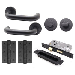 Black Return to Door Handle on Rose Pack - Bathroom - tradefit