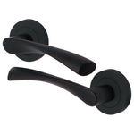 Nola Matt Black Lever on Rose Door Handle Pack - BS3621 5 Lever Lock - tradefit - 3