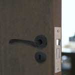 Nola Matt Black Lever on Rose Door Handle Pack - BS3621 5 Lever Lock - tradefit - 6